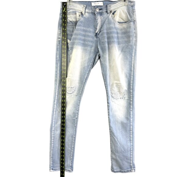 BLUE CULT Denim Relaxed Fit Light Wash Distressed Jeans Y2K Men’s 34 - Picture 9 of 12